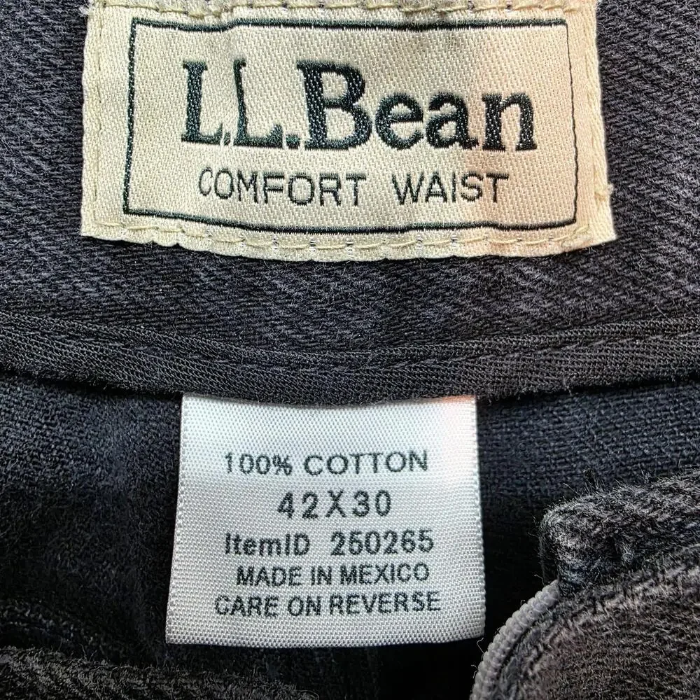 L.L. Bean Jeans Mens 42x30 Gray Comfort Waist Regular Fit Straight Leg Denim